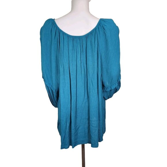 I.n.studio Women's Top Blouse Size 3X Green Balloon Sleeve (25) - Picture 3 of 11